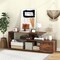 Costway 60" TV Stand with Charging Station Storage Shelves Industrial Entertainment Center